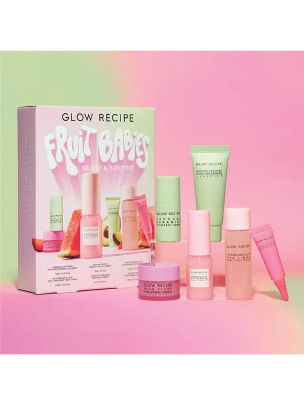 NEW GLOW RECIPE FRUIT BABIES GLOW & SOOTHE SKINCARE 6-PIECE GIFT SET